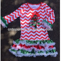 girls Christmas tree dress chevron long sleeve chirstmas dress